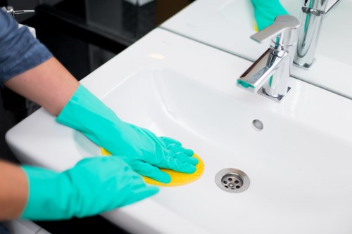 Stain treatment on a mattress during local cleaning service